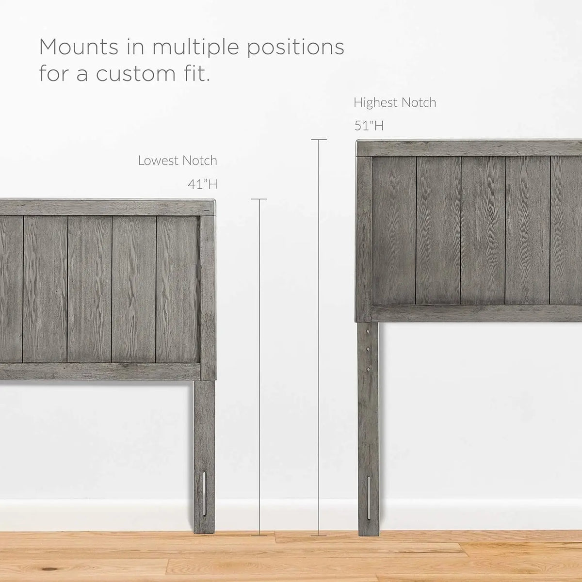 Mid Century Modern Wood Headboard for Bedroom, Durable Construction