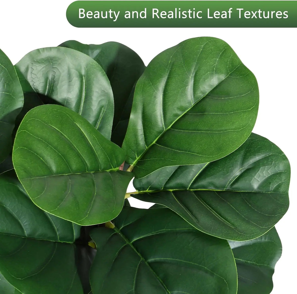 HiMISS Fiddle Leaf Fig Tree Artificial in White Planter Pot