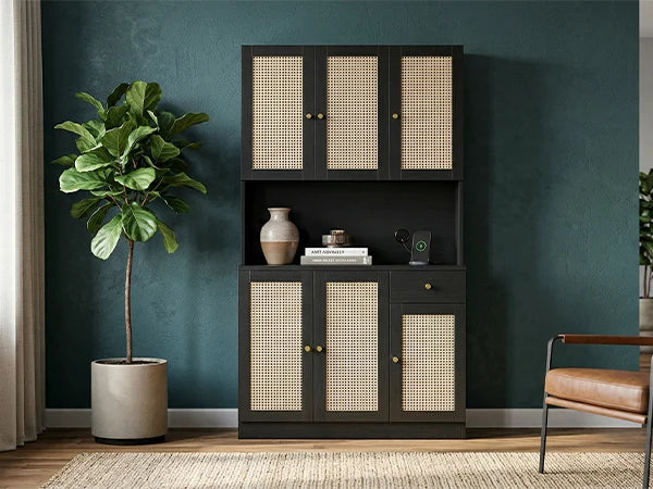 70.87 Inch Modern Tall Storage Cabinet with Countertop Soft Close Doors for Kitchen Living Room Dining Room Entryway Cabinet
