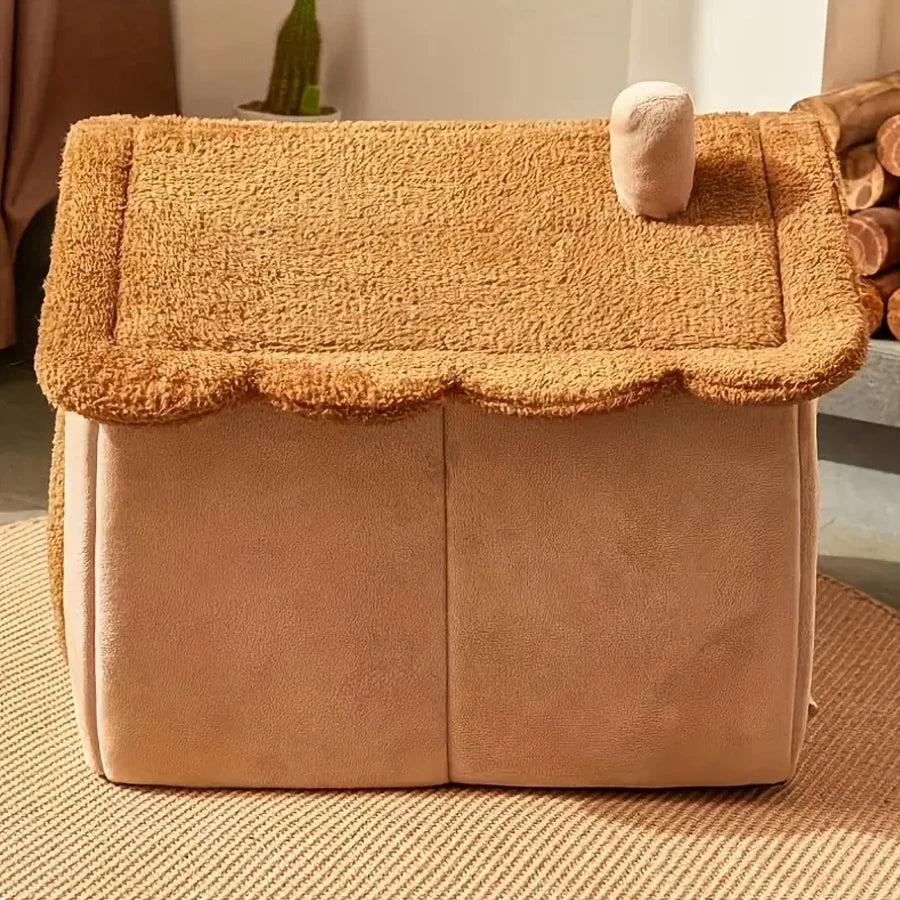 Foldable Pet House With Removable Washable Cover For Small Pets