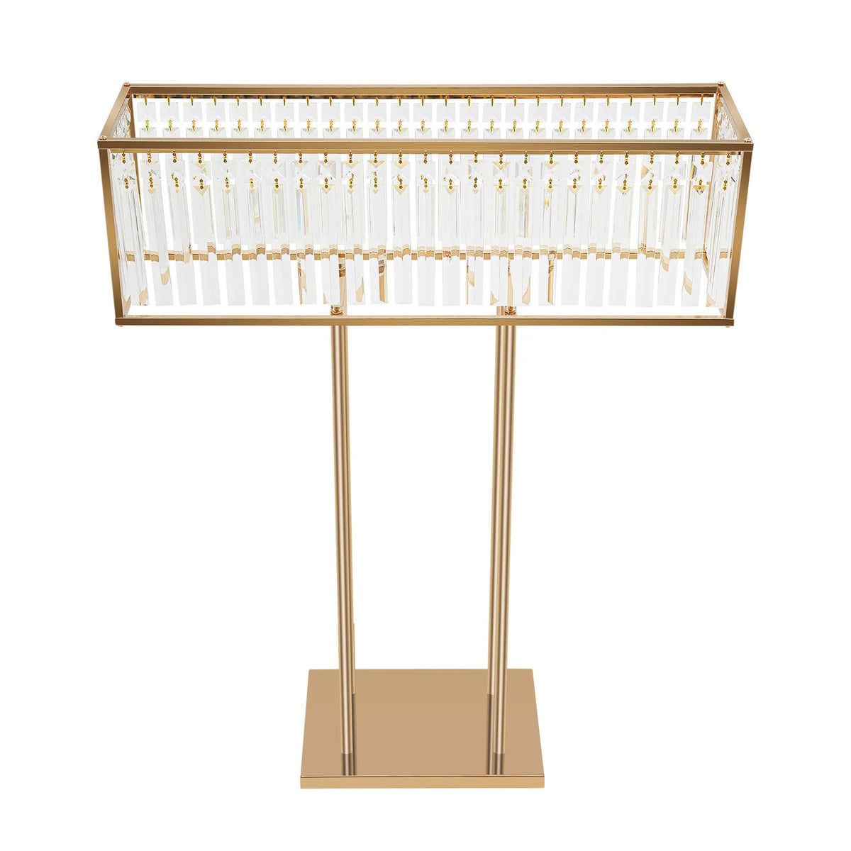 70*90cm Pretty Crystal Wedding Flower Stand Crystal Flower Holder Iron&Crystal Stable Wedding Flowers Frame 8-10kg Clear, Gold