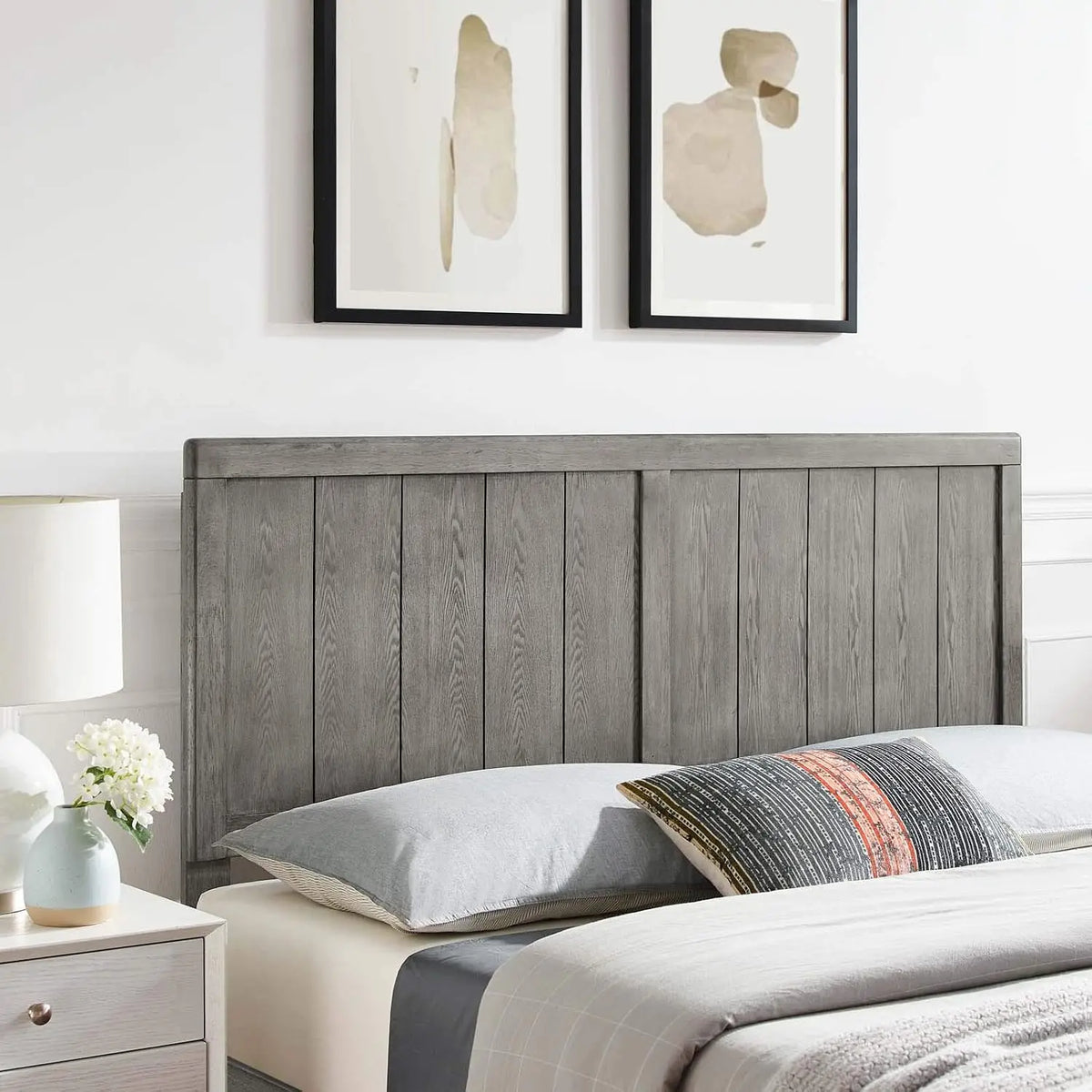 Mid Century Modern Wood Headboard for Bedroom, Durable Construction
