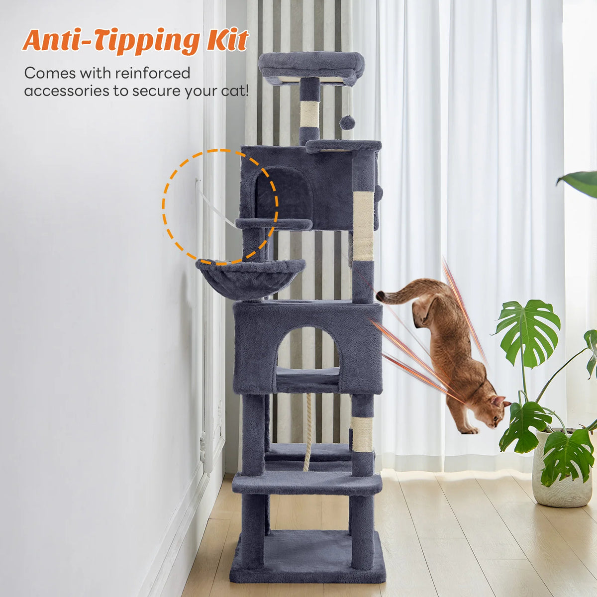 MCQ Cat Tree Tower Multi Level Climbing Condo With Sisal Posts