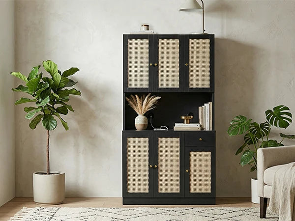 70.87 Inch Modern Tall Storage Cabinet with Countertop Soft Close Doors for Kitchen Living Room Dining Room Entryway Cabinet